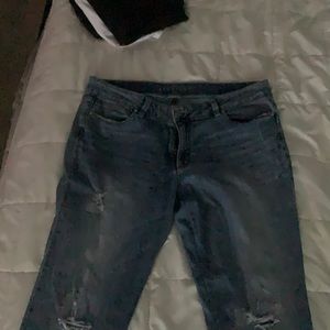 Denim Capri with cuff accent